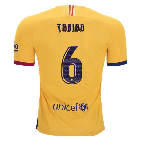 Camiseta Barcelona NO.6 Todibo Segunda equipo 2019-20 Amarillo